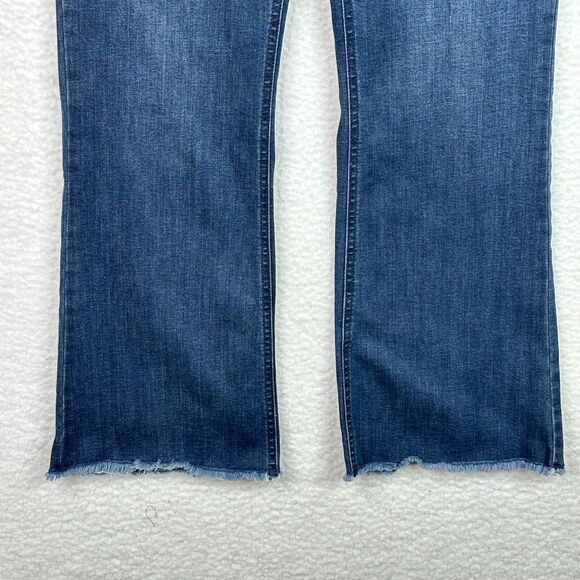 Democracy Jeans Women’s 16 Flare Distressed Raw Hem Ab Tech Stretch - Picture 3 of 14